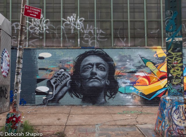 Salvador Dali with spray can