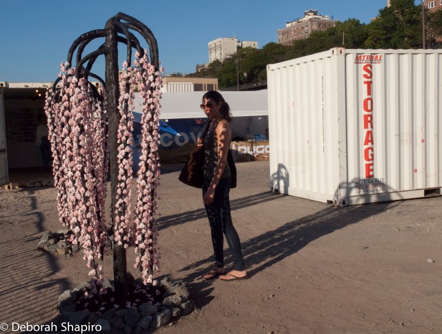 Cherry tree made of pink plastic cameras