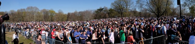 Crowd waiting for the candidate to speak